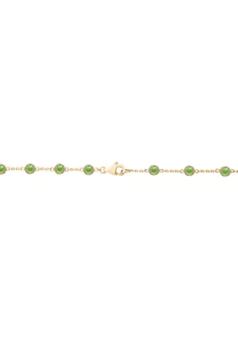 Jade Tincup Strand Necklace in 14K Yellow Gold