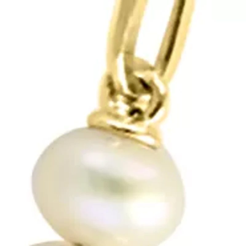 Freshwater Pearl Chain Necklace in 14K Yellow Gold