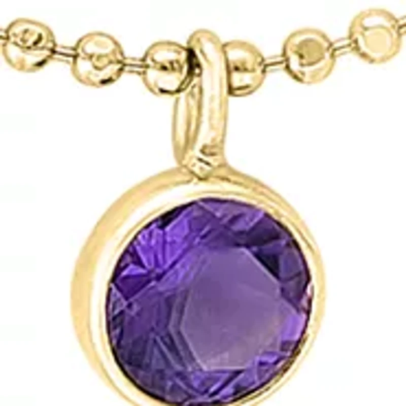 Amethyst, Blue Topaz, Citrine, Garnet Freshwater Pearl and Peridot Necklace in 14K Yellow Gold