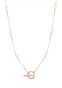 Freshwater Pearl Toggle Necklace in 14K Yellow Gold