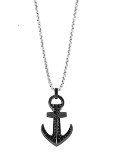 Black Sapphire Pendant Necklace in Sterling Silver