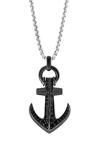 Black Sapphire Pendant Necklace in Sterling Silver