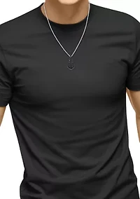Black Sapphire Pendant Necklace in Sterling Silver
