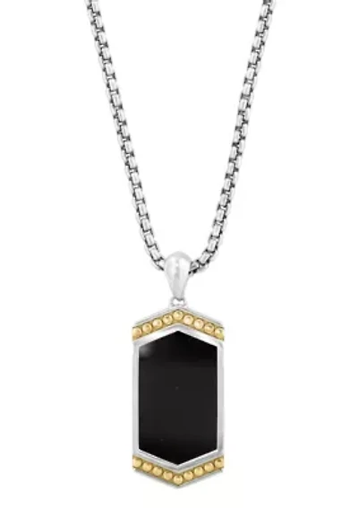 Onyx Pendant Necklace in 18K Goldplated Sterling Silver