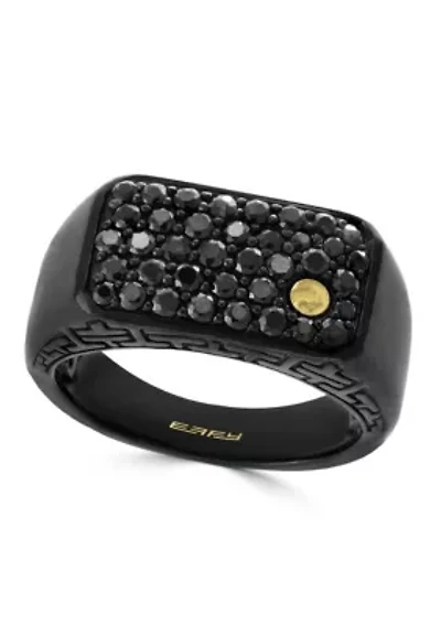 Black Sapphire Ring in 18K Goldplated Sterling Silver