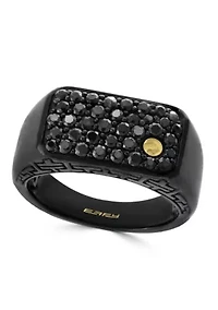 Black Sapphire Ring in 18K Goldplated Sterling Silver