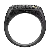 Black Sapphire Ring in 18K Goldplated Sterling Silver