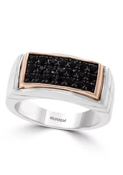 Black Sapphire Ring in 18K Goldplated Sterling Silver