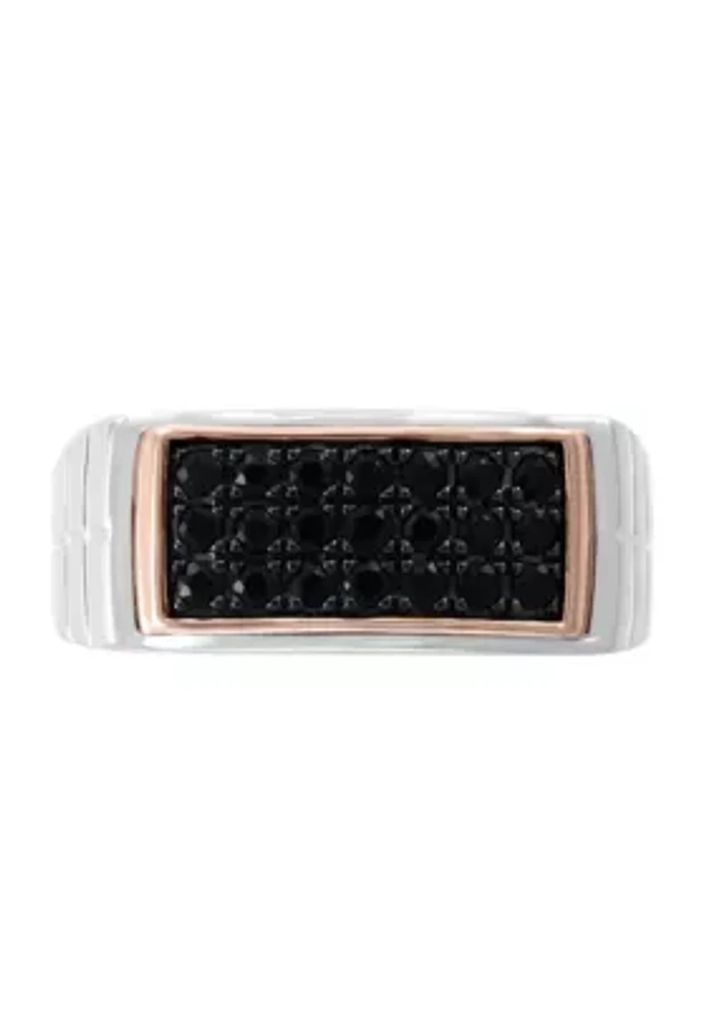 Black Sapphire Ring in 18K Goldplated Sterling Silver