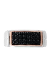 Black Sapphire Ring in 18K Goldplated Sterling Silver