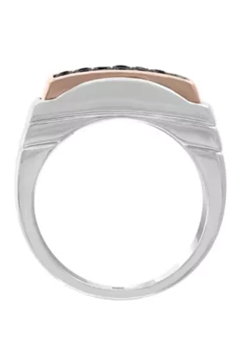 Black Sapphire Ring in 18K Goldplated Sterling Silver