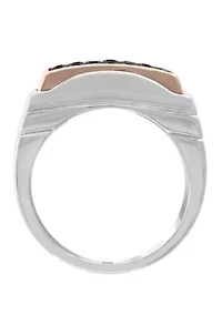 Black Sapphire Ring in 18K Goldplated Sterling Silver