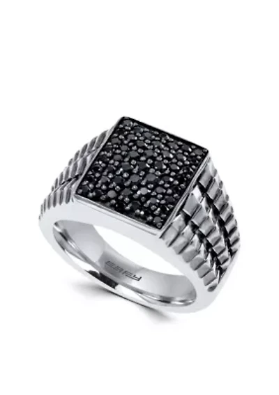 Sterling Silver Black Sapphire Ring