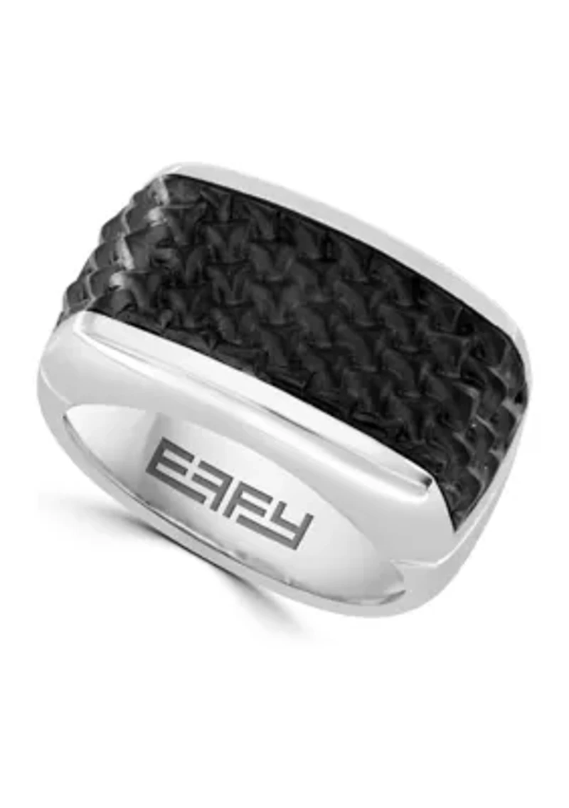 Men's Ruthenium Texture Ring in Sterling Silver