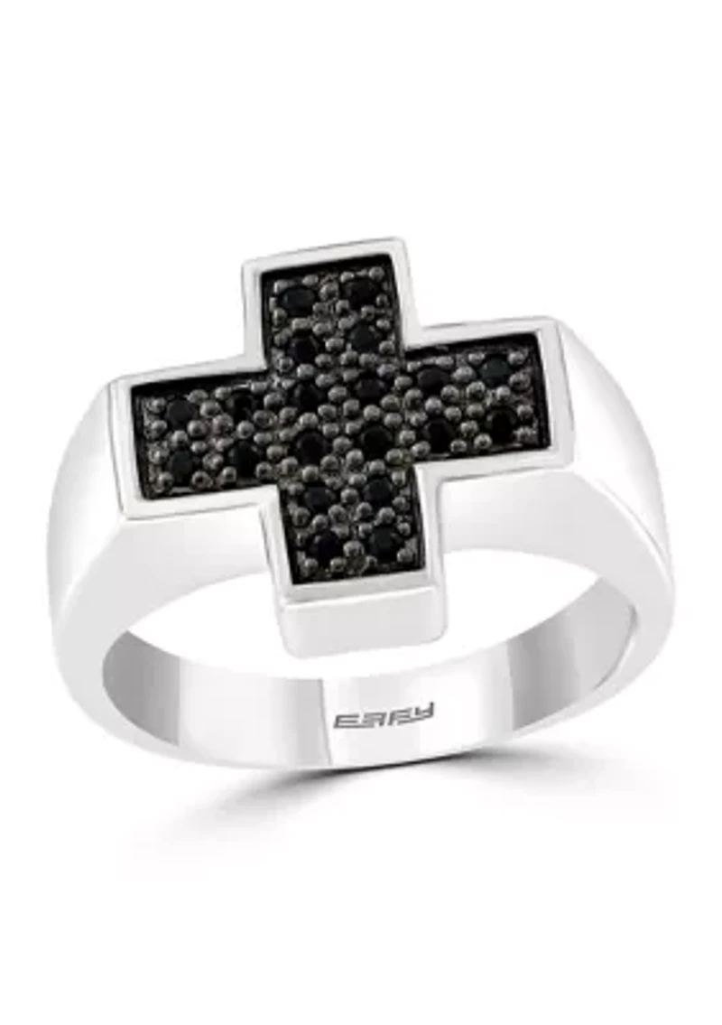 925 Sterling Silver Black Spinel Ring