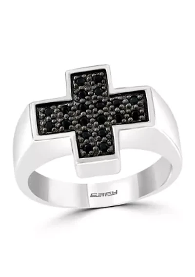 925 Sterling Silver Black Spinel Ring