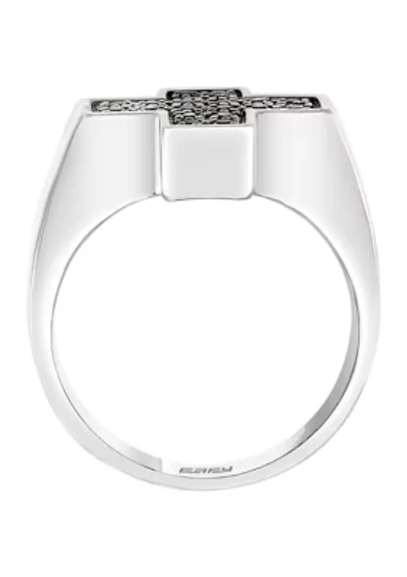 925 Sterling Silver Black Spinel Ring