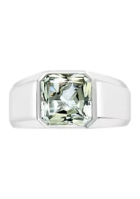 925 Sterling Silver White Topaz Men's Ring