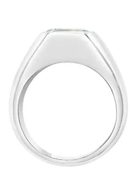 925 Sterling Silver White Topaz Men's Ring