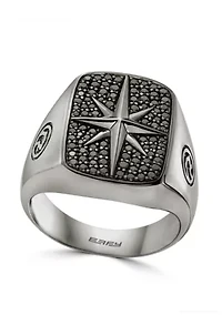 Black Spinel Ring in Sterling Silver
