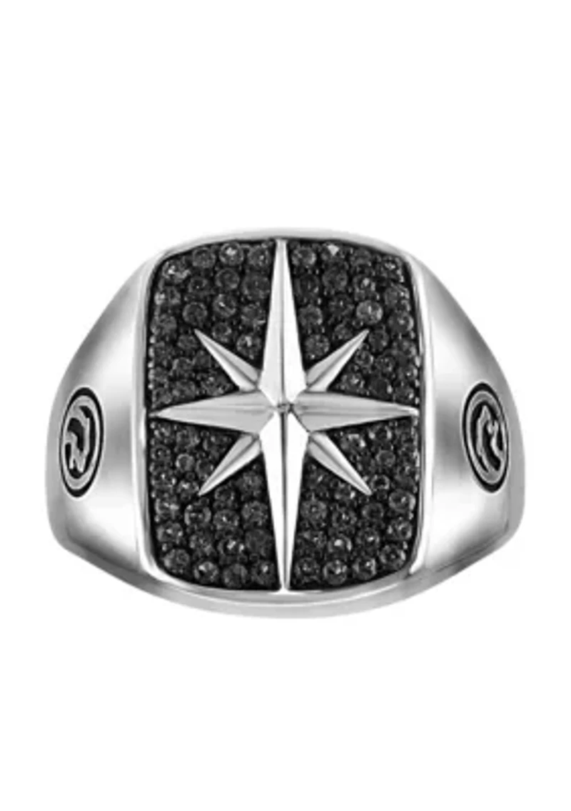 Black Spinel Ring in Sterling Silver