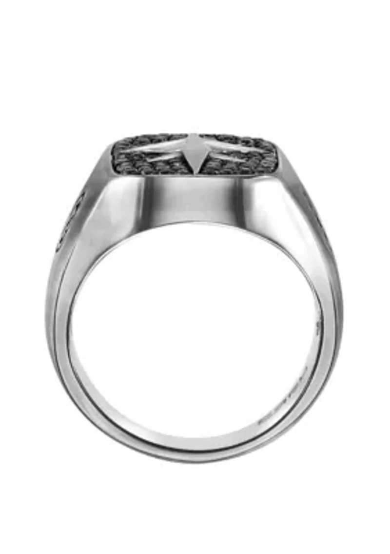 Black Spinel Ring in Sterling Silver