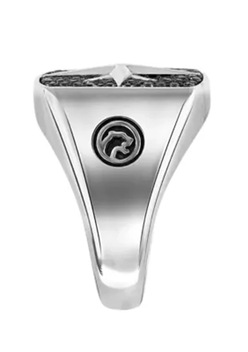 Black Spinel Ring in Sterling Silver