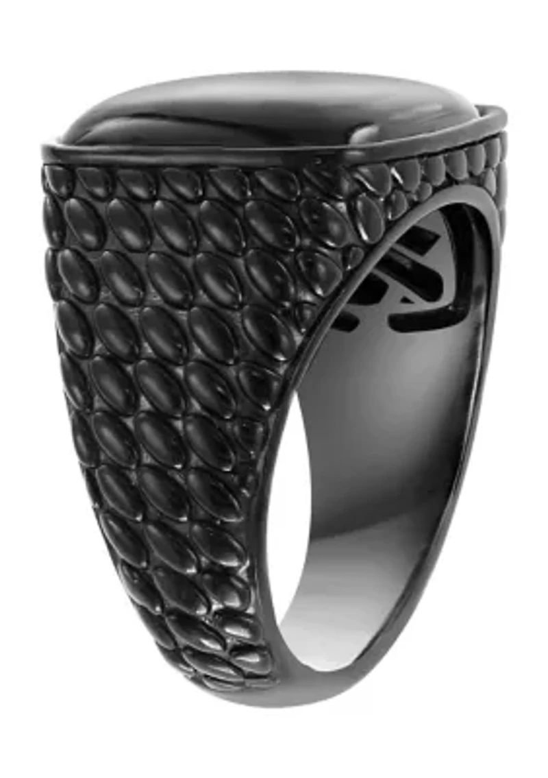 925 Sterling Silver Onyx Men's Ring