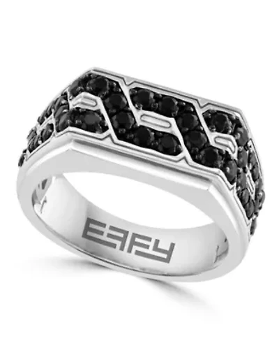 Black Spinel Ring in Sterling Silver