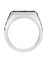 Black Spinel Ring in Sterling Silver