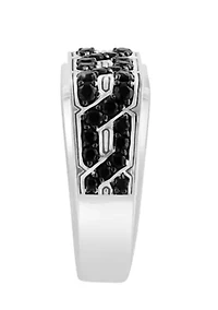 Black Spinel Ring in Sterling Silver