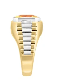 Citrine and White Topaz Ring in 18K Goldplated Sterling Silver
