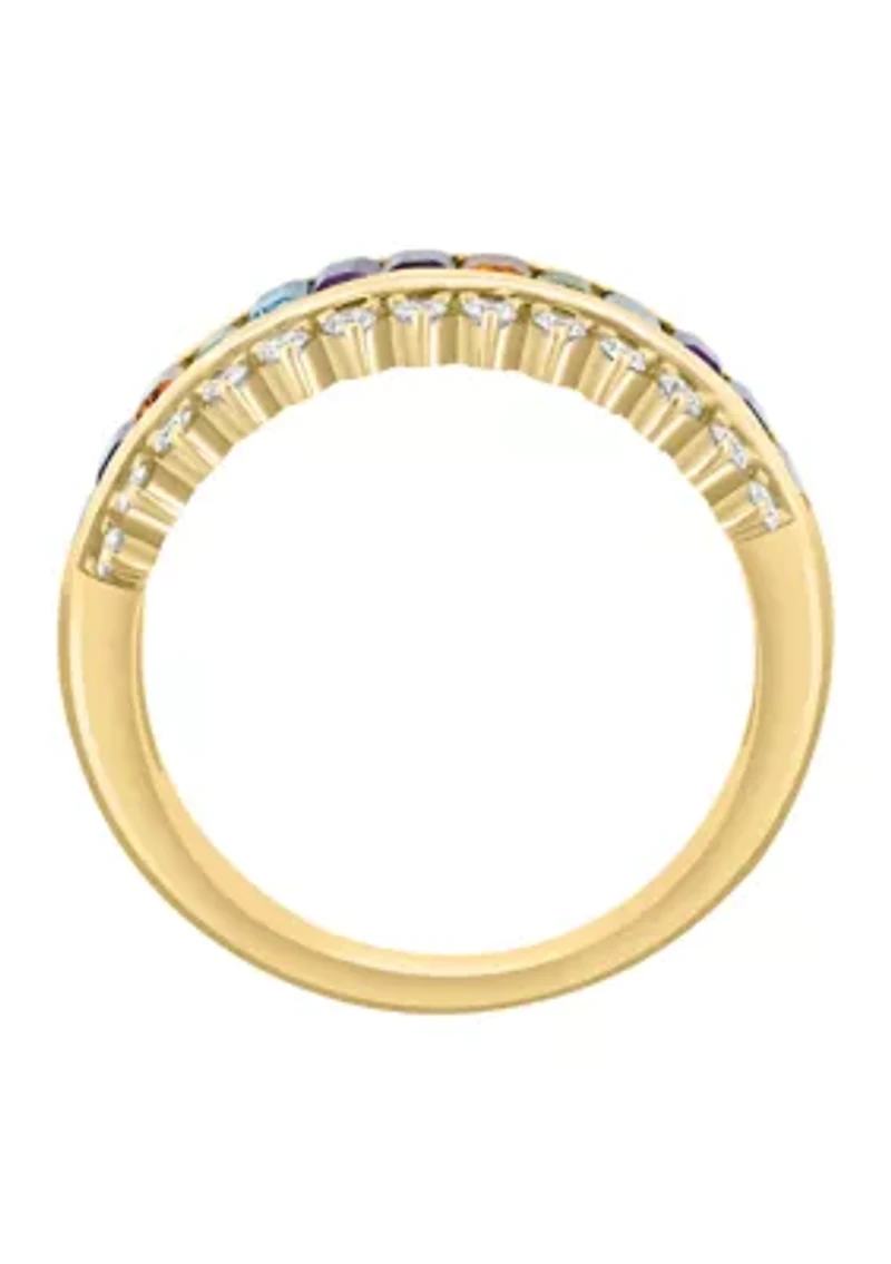 14K Yellow Gold Diamond Multi Ring 