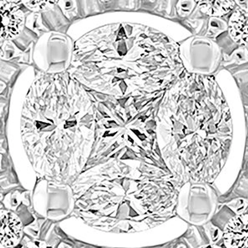 18K White Gold Diamond Stud Earrings