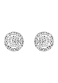 18K White Gold Diamond Stud Earrings