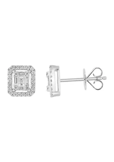   18k White Gold Diamond Earrings 