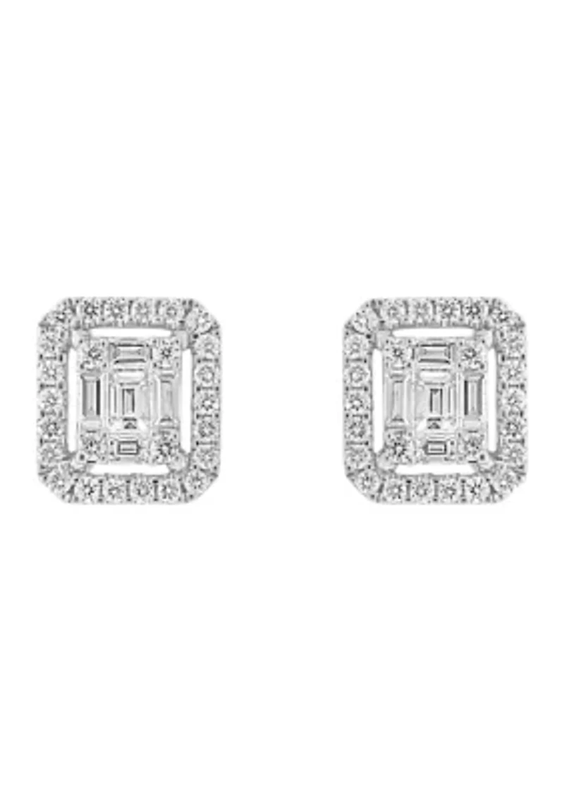   18k White Gold Diamond Earrings 