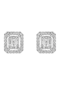   18k White Gold Diamond Earrings 