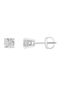 14K White Gold Diamond Earrings 