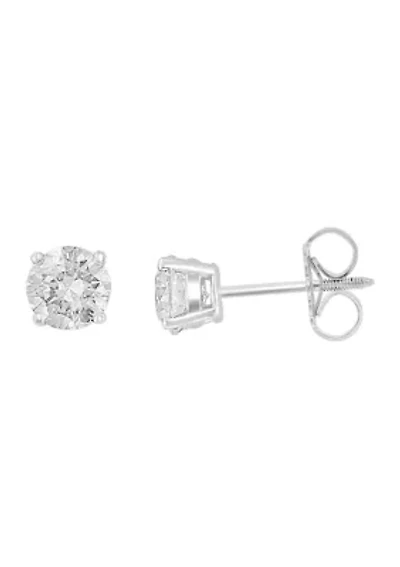 14K White Gold Diamond Earrings