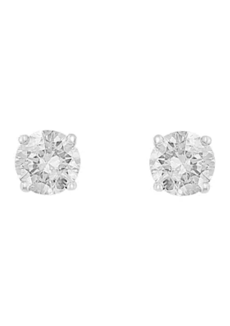 14K White Gold Diamond Earrings