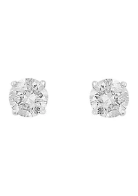 14K White Gold Diamond Earrings