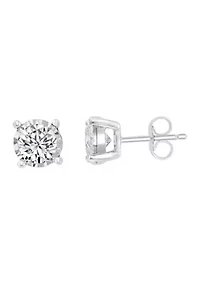 14K White Gold Diamond Earrings 