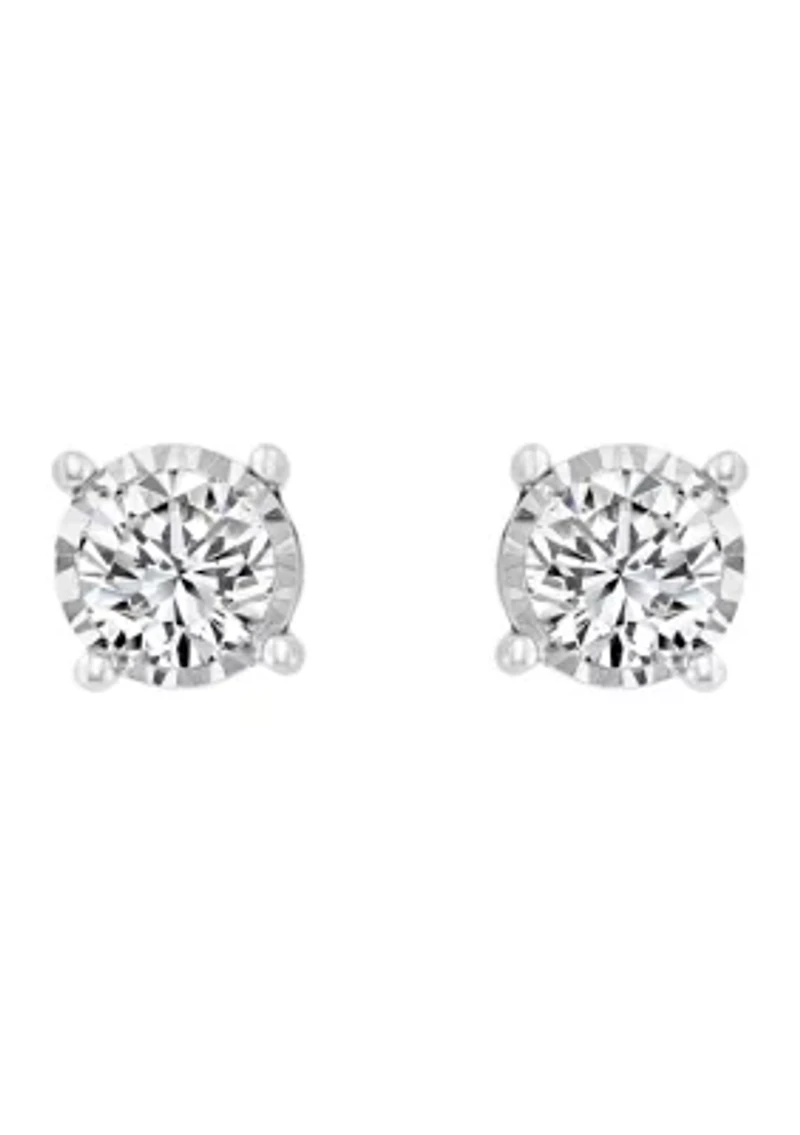 14K White Gold Diamond Earrings