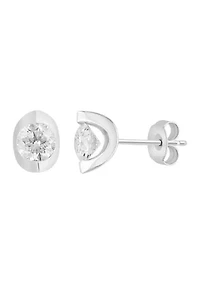  14K White Gold Diamond Earrings