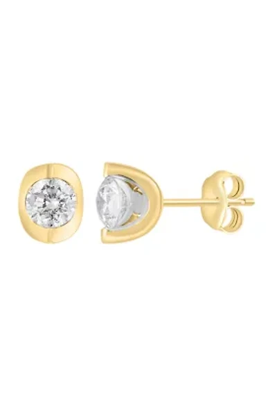   14K Yellow Gold Diamond Earrings 