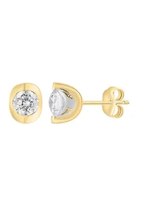   14K Yellow Gold Diamond Earrings 