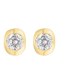   14K Yellow Gold Diamond Earrings 