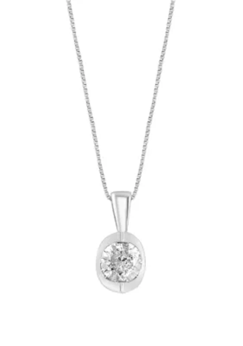 Diamond Pendant Necklace in 14K White Gold