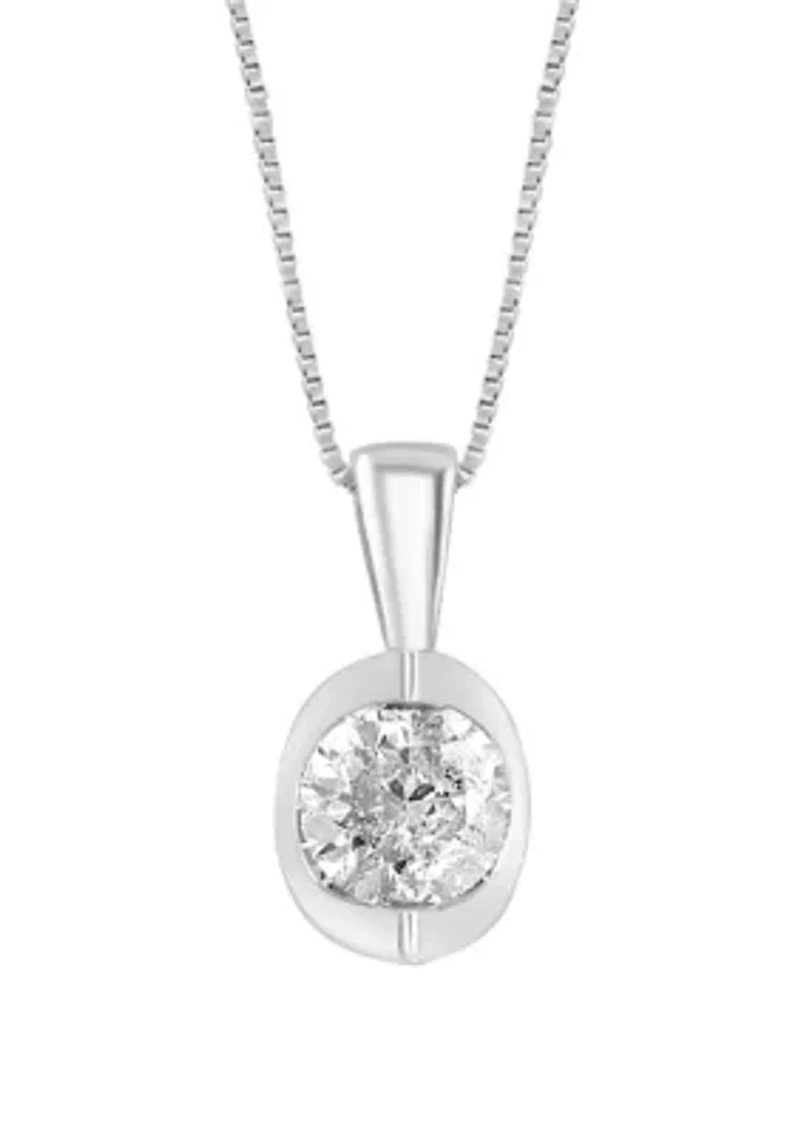 Diamond Pendant Necklace in 14K White Gold